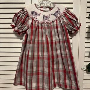 Plaid Dress with Elephant Design